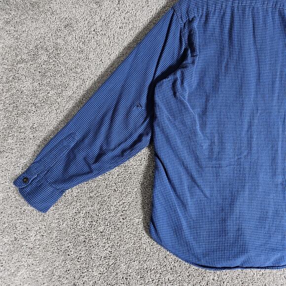Vtg LL Bean Flannel Mens Large Blue Check Distressed Cabincore Grunge Skater - Picture 6 of 16